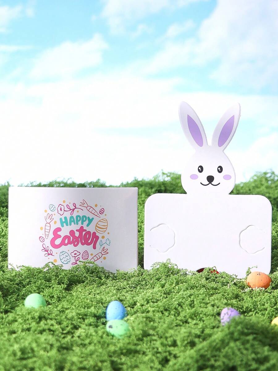 5pcs Rabbit Cards-Holiday/Party Activities & Supplies Decoration Easter - 5 Rabbit Card Sleeves - View 1