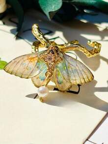 1pc Moth Ring With Cute Moth Wings Rings, Insect Fairy Jewelry, Handmade Gift For Her - Ring - View 2