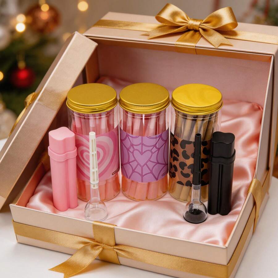 50pcs/Pack Large Pre-Rolled Cigarette Tubes - With Filters. Comes With 2-In-1 Storage Tube To Hold Pre-Rolled Tubes And Filler; Easy To Use And Carry. Slow Burning, High-Quality Smoking Accessory. Perfect Gift For Friends And Family. - Multicolor - View 1