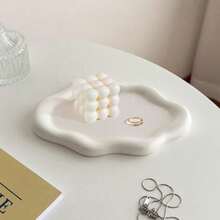 Jewelry Storage Tray-Decorative Tray-Ceramic Jewelry Dish For Women, Jewelry Tray Trinket Dish, Cloud Jewelry Holder Plate, Watch Keys Tray Ring Dish Holder For Mother's Day/Christmas/Thanksgiving/Birthday Gift(Silver) - trắng - Xem 6