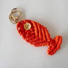 手工编织时尚创意鱼形钥匙扣棉绳简约吊坠包包配饰汽车挂件手机挂饰 - 彩色 - 查看 21