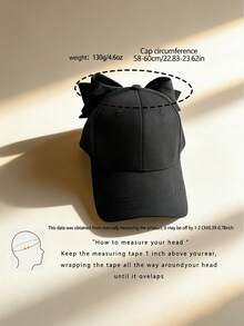 Customizable Large Bow Decor Embroidered Detail Baseball Cap, Suitable For Women's Daily Wear - Multicolor - View 6