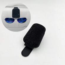 1 Stück funkelnder Strass - Autoaccessoire, Sonnenblenden-Brillenclip fürs Auto, modische Brillenaufbewahrung im Innenraum, Kunstleder, Brillenhalter fürs Auto, dekorative Innenraum-Accessoires für Frauen - Strass-Version - Übersicht 9
