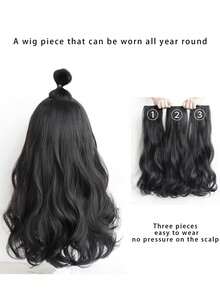 3pcs Wavy Long Curly Hair Extensions, Voluminous Hairstyle, Suitable For Daily Wear - Multicolor - View 2