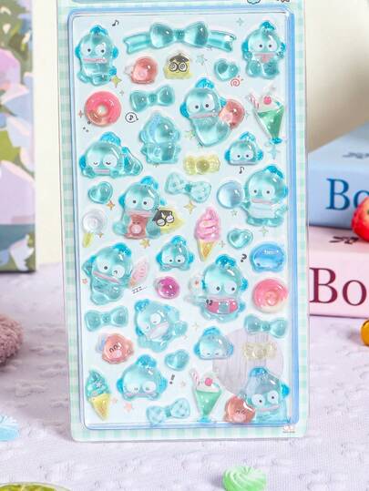 时尚、优雅、百搭的3D水晶果冻蝴蝶结贴纸。卡通动漫日系风格装饰贴纸，适用于扭蛋机等。完美适用于日记本、笔记本、手机、水瓶、行李箱和计划本。可重复使用、可移除且不留残胶。是圣诞节、万圣节、新年、节日礼物、闺蜜拆礼物以及儿童奖励贴纸的理想之选。（部分款式可能存在轻微色差）