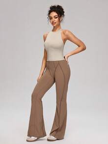 MASKERT Áo tank top thể thao nữ kiểu racerback, thích hợp cho tennis, golf, tập thể dục, áo vest thể thao ngoài trời đa năng, đồ mặc nhà thường ngày. - Màu Khaki - Xem 7