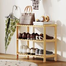 HOMCOM Estantes para zapatos - Madera Natural - Ver 8