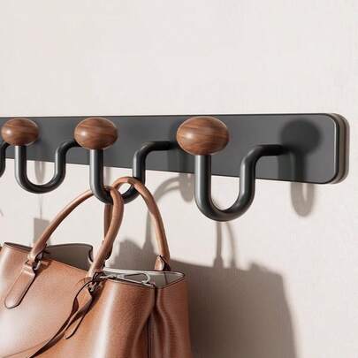 1 pieza Perchero colgante sobre la puerta con ganchos, de material metálico, se puede colgar en la parte posterior de la puerta para almacenar sombreros, llaves y otros artículos, ahorrando espacio en el hogar, adecuado para la entrada, el baño, el dormitorio, la residencia, el dormitorio y otras ocasiones.