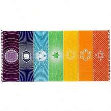 Soft Microfiber Beach Towel, Quick-Dry, Sand-Proof, Lightweight, With Waterproof Sealed Ring, Vibrant Tropical Pattern Design, Suitable For Swimming, Fitness, Yoga And Camping. - Multicolor - View 5