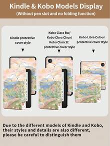 Kingsung Cute Rabbit Landscape Pattern Tablet Case, Compatible With 9.7/10.2/10.5/10.9/12.9/Pro 11, 10th Generation, Compatible With Samsung Galaxy Tab S6 Lite 10.4-Inch, Compatible With Kindle Paperwhite 12th Gen 2024, 2022 Kindle (11th Generation), Soft Anti Fall, Intelligent Standing/Automatic Wake-Up/Sleep - Multicolor - View 11