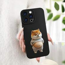 携帯電話ケース - カジュアルなアパレルの柴犬デザインのソフトな保護するケース。  7/8/X/XS/XR/11/12/13/14/15/16 Plus Pro Max Miniに対応。 ガールフレンド、ボーイフレンド、家族、友人へのホリデーや誕生日プレゼントに最适です。 - ブラック - チェックする 5