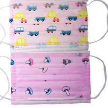 100 cubrebocas tricapa diseños infantiles - Rosa - Ver 2