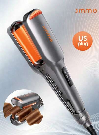 JMMO Curling Iron Crimper Hair Tool, Negative Ions For Less Frizz, 13 Temps & Fast Heating, Hair Curling Wand, Curling Iron With 3 Barrel For All Hair Styles, Easily Create Deep Wavy Curls-US Plug