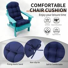 Thickened Adirondack Rocking Chair Cushion, 48 X 19.7 X 4.7, Large Size Seat Cushion, Dark Blue, Single Piece - Multicolor - View 4