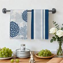 MEMNUN 2条简约海军蓝几何花卉印花厨房毛巾，15.75*23.62英寸（40*60厘米），超柔软吸水超细纤维抹布，现代厨房装饰，烹饪烘焙茶巾，手巾，厨房配件，可机洗，适用于餐厅、厨房、日常装饰和礼品，四季皆宜。 - 彩色 - 查看 11
