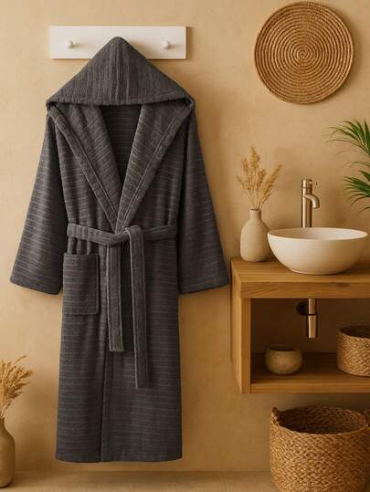 100% Cotton Bathrobe – Ultra-Soft & Absorbent Terry Fabric, Available In S/M, L/XL & 2XL – Comfortable, Durable & Lightweight – Made In Turkey
