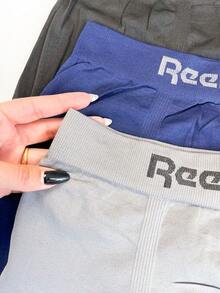Set Of 3 Men's Boxer Briefs, Original Reebok Microfiber Polyester, Seamless, Maximum Comfort, Adult Lingerie, On - 彩色 - 查看 3
