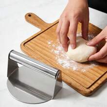 Steak Meat Press Plate, Stainless Steel BBQ Teppanyaki Squid Grill Meat Patty Mold - Silver - View 5