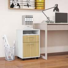 HOMCOM Archivadores - Blanco y Natural - Ver 3