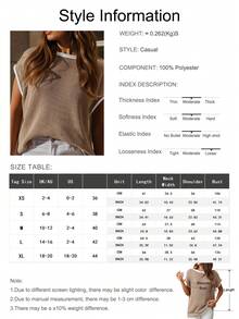 Women's Contrast Trim Casual Contrast Patchwork Batwing Sleeve Knit Top, Short Sleeve Knit Sweater, Sleeveless Tank Top, Summer Top, Spring Clothing, Loose Camisole, T-Shirt - Coffee Brown - View 6