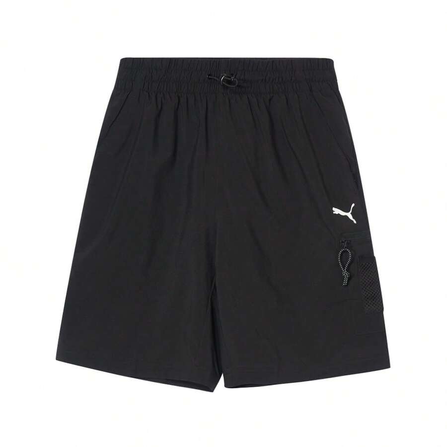 Puma Men's Drawstring Straight Leg Woven Shorts, Running Sports Pants 68380501, Spring/Summer - Black - View 1