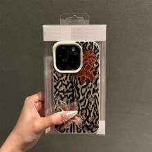 Elegant Lily & Leopard Print TPU Protective Case,Compatible With Apple Models, Suitable As Birthday And Christmas Gifts For Couples, Girlfriends, Daughters, And Teenage Girls - Antique White - View 2