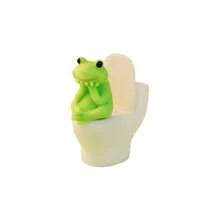 1pc Cute Pig Sitting On Toilet, 1pc Cute Frog Sitting On Toilet | PVC Bathroom Decor, Desk Or Wall Mounted, Home Office Desk And Living Room Display, Home Decor, Bathroom Accessories, Figurine Decoration. - 1PC - View 12