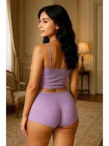 Baby Doll Canelado Renda Confortável Toque Aveludado BDCR065 - Azul bebê - Visão 3