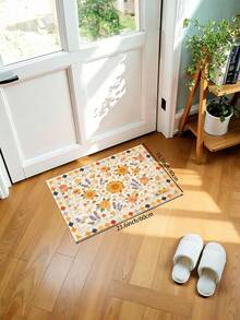 1pc Spring/Summer Large Sunflower Pattern Living Room Carpet, Made Of Soft & Comfortable Plush Material, Easy To Clean, Non-Slip Bottom Design, Suitable For Decorating Halls, Bedrooms, Bathrooms, Kitchens, Dining Rooms, Offices, And Holiday Celebrations - Multicolor - View 12