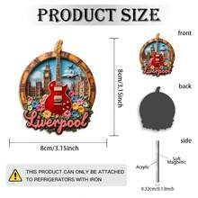 1张2D亚克力利物浦红吉他、西雅图天际线、自由女神像冰箱贴，适用于厨房、餐厅或办公室装饰，旅行收藏品，适合旅行爱好者，是绝佳的旅行纪念品，也适合作为乔迁礼物送给朋友。 - 城市冰箱貼 - 查看 9