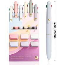 Multicolor Pens, 4-In-1 Colored Ballpoint Pen 0.5mm Fine Point Smooth Writing,Nurse Accessories For Work,Gifts For Teen Girls,6- - 長方形 - 查看 8