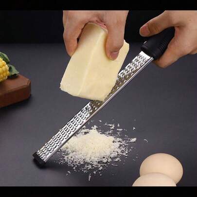 1 pieza Rallador multifunción de acero inoxidable, rebanador de queso, rallador de limón, rallador de chocolate, pelador de frutas, cortador de verduras - Juego de utensilios de cocina