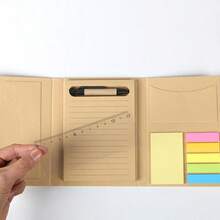 Cuaderno de papelería, notas adhesivas de papel kraft, set de bloc de notas multifuncional reforzado, set de suministros de oficina portátil - Multicolor - Ver 3