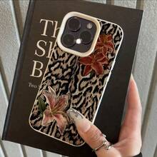 Elegant Lily & Leopard Print TPU Protective Case,Compatible With Apple Models, Suitable As Birthday And Christmas Gifts For Couples, Girlfriends, Daughters, And Teenage Girls - Antique White - View 5