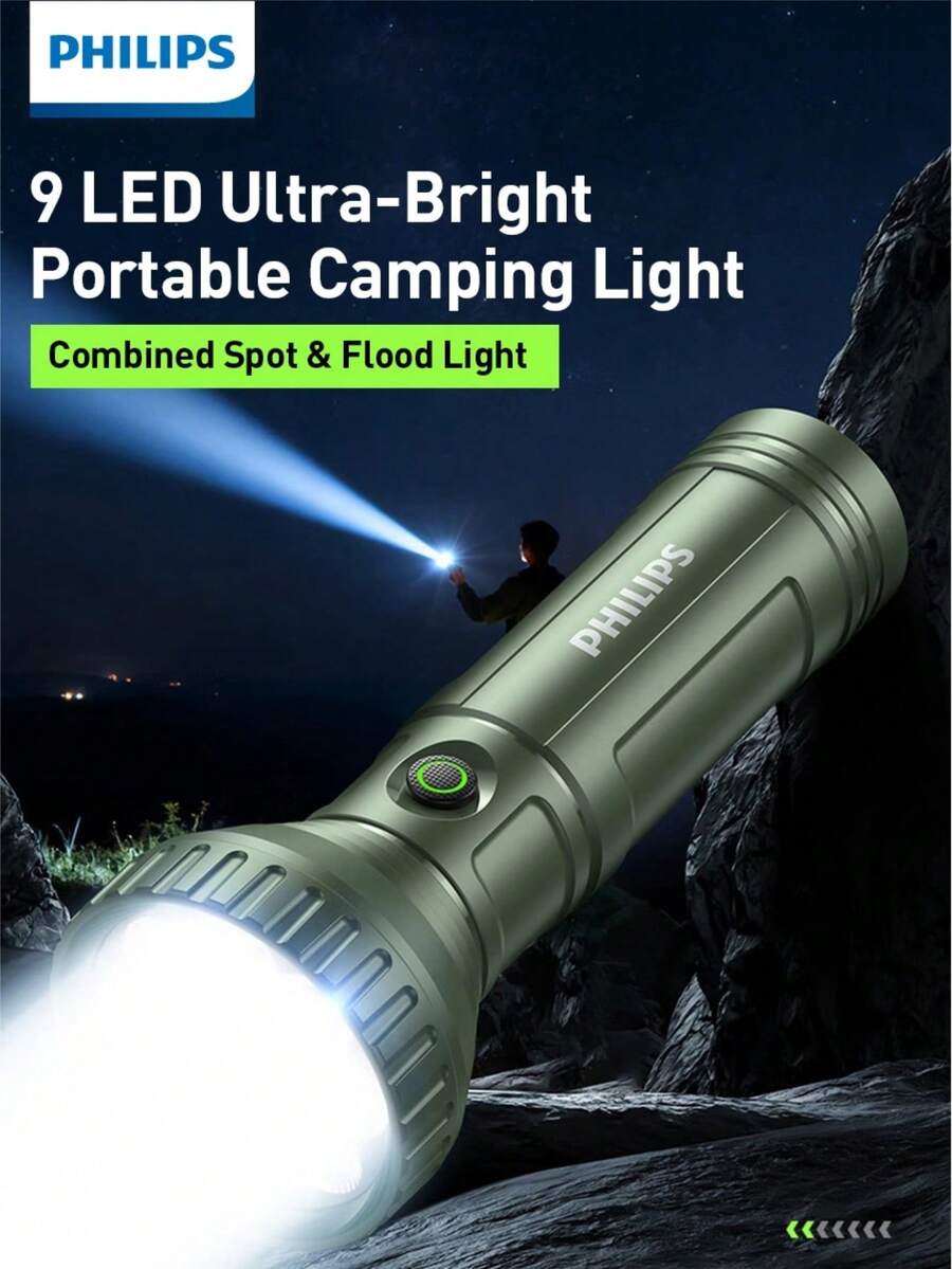 PHILIPS 飞利浦 SFL1252GR LED 手电筒露营灯，带主光源、侧光源和无级调光 - SFL1252GR - 查看 1