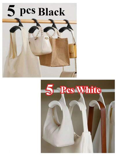 5 قطع خطاطيف حقيبة يد، خطاطيف بلاستيكية قوية محمولة لمنظم الحقيبة للوشاح والقبعة وتنظيم الخزانة، حلول تخزين موفرة للمساحة للخزانة والسفر والضروريات، خفيفة الوزن، متعددة الأغراض لتعليق الحائط والباب، سهلة التركيب، تحافظ على نظافة الخزانة، تعظيم المساحات الصغيرة، تنظيم الاكسسوارات، مانعة للانزلاق، إزالة بسيطة، محمول للاستخدام المنزلي والفندقي والهدايا اليومية