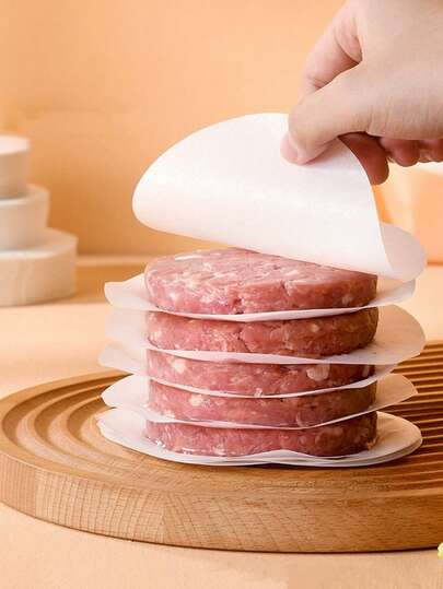 100/500/1000pcs Baking Paper, Burger Patty Specific Round Sheets, Non-Stick Patty Separator Paper, Milk Tea Coffee Anti-Leakage Paper, Wrapping Paper, Multifunctional Kitchen Essentials, Used For Separating Burger Patties, Suitable For Burgers, Hand-Pulled Flatbreads And Other Kitchen Necessities