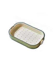 1pc Luxury Double-Layer Soap Dish, Bathroom Countertop Soap Holder - Multicolor - View 7