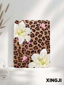 1个豹纹百合花纹平板电脑保护套，兼容10.2英寸（第十代）/（A16）11英寸（第十一代，2025款）、Pro 11英寸（2021/2020款）、Galaxy Tab A8 10.5英寸（2022款）、Matepad 10.4/Tab，带笔槽，防摔，平板电脑支架，自动休眠/唤醒功能。 - 彩色 - 查看 2