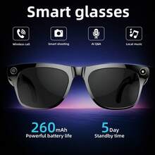 2026 New Smart Glasses With Advanced Speakers, Real-Time Translation Function, Capture Memorable Moments, 260mAh Long-Lasting Battery, Featherlight And Fashionable Design - Multicolor - View 1