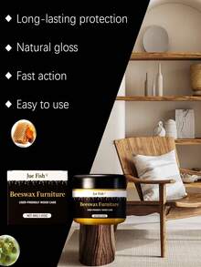 1瓶40毫升蜂蜡家具护理剂，木制家具修复清洁剂、抛光剂、光泽保护剂 - 膏狀 - 查看 8