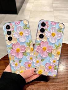 1 pezzo Custodia morbida per telefono con dipinto floreale colorato e antishock, compatibile con Huawei Honor, Galaxy A04e/12/A13/A14/A34/A50/A52/A53/A54/S21/S22/S23/S24/S25/S25Ultra/S25FE/S26/S26 PLUS/S26 ULTRA/S26 EDGE, 6A/7A/8A, 12T/13T/15T/15T Pro, versione internazionale, non la versione domestica, regalo primaverile - Trasparente - Visualizzare 2