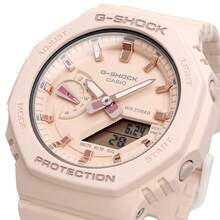 Casio 女士指针式双显石英机芯树脂表带腕表，日韩风格，粉色表盘 - S2100-4A - 粉色 - 查看 3