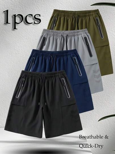 Unisex Summer Sports Shorts, Casual Fashionable Lightweight Quick-Dry Fitness Running Bermuda Shorts