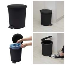 Indoor Trash Can Small Wastebasket With Lid Plastic Garbage Bin For Kitchen Bathroom Bedroom Office - 1 - 查看 3