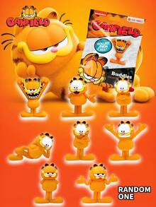 Nickelodeon 1/2个官方授权加菲猫和忍者神龟神秘盲袋3D迷你人偶，随机角色收藏桌面摆件，可爱卡通惊喜拆封，包含加菲猫、米开朗基罗、拉斐尔、多纳泰罗、莱昂纳多、斯普林特，适合粉丝、朋友、生日、派对、新年礼物 - 橘色 - 查看 14