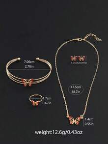 SOKI SOKI Quà tặng Ngày của Mẹ, Đồng hồ nữ, 1 bộ, Bộ đồng hồ thạch anh mặt tròn thời trang và thanh lịch, kèm theo dây chuyền mặt hình bướm, bông tai, nhẫn và vòng tay. Hoàn hảo để đeo hàng ngày, làm quà sinh nhật, quà tặng mùa tựu trường, quà Lễ Tạ ơn và những dịp lãng mạn. Món quà tuyệt vời nhất (Không bao gồm hộp quà) - Đỏ - Xem 7