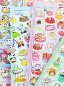 3D/DIY Stickers, Transparent Solid Stickers, Interchangeable Collectible 3D Stickers, Reusable Self-Adhesive DIY Decorative Stickers, Children's Interactive Stickers, Daily Decorative Stickers, Party Decorative Stickers, Children's Sticker Games, Office And School Decorative Stickers - Multicolor - View 3
