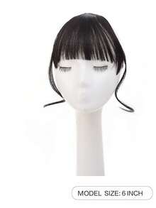 合成假发夹式双鬓角龙须刘海隐形前刘海夹式空气刘海适合女性日常佩戴和聚会 - 彩色 - 查看 5