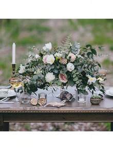 10/25/60pcs Eucalyptus Stems Artificial Eucalyptus Leaves Fake Greenery Branches Fake Flowers For Wedding Centerpiece Spring Easter Farmhouse Home Decoration - Multicolor - View 2